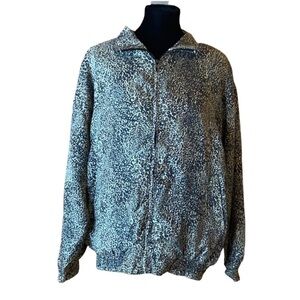 Vintage silk leopard print bomber jacket Size XL